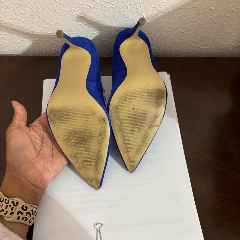 Steve Madden Elegant Blue Suede Pointed-Toe Stiletto Pumps - Picture 8 of 8